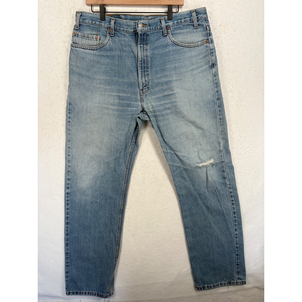 Vintage Levis 505 Regular Fit Straight Leg Jeans Light Wash Denim 40x32 Canada - Picture 1 of 11